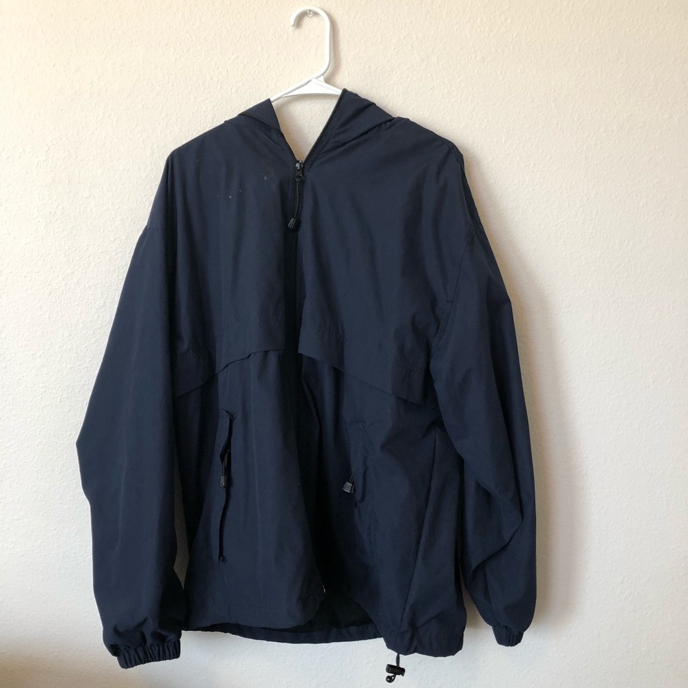 Navy blue wind breaker
